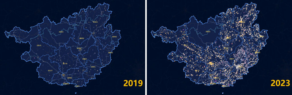 図1 広西チワン族自治区全域に急拡大する拠点網