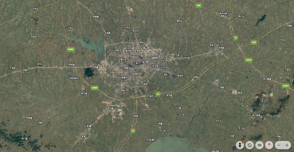 図1 合肥の市街地(2000年)